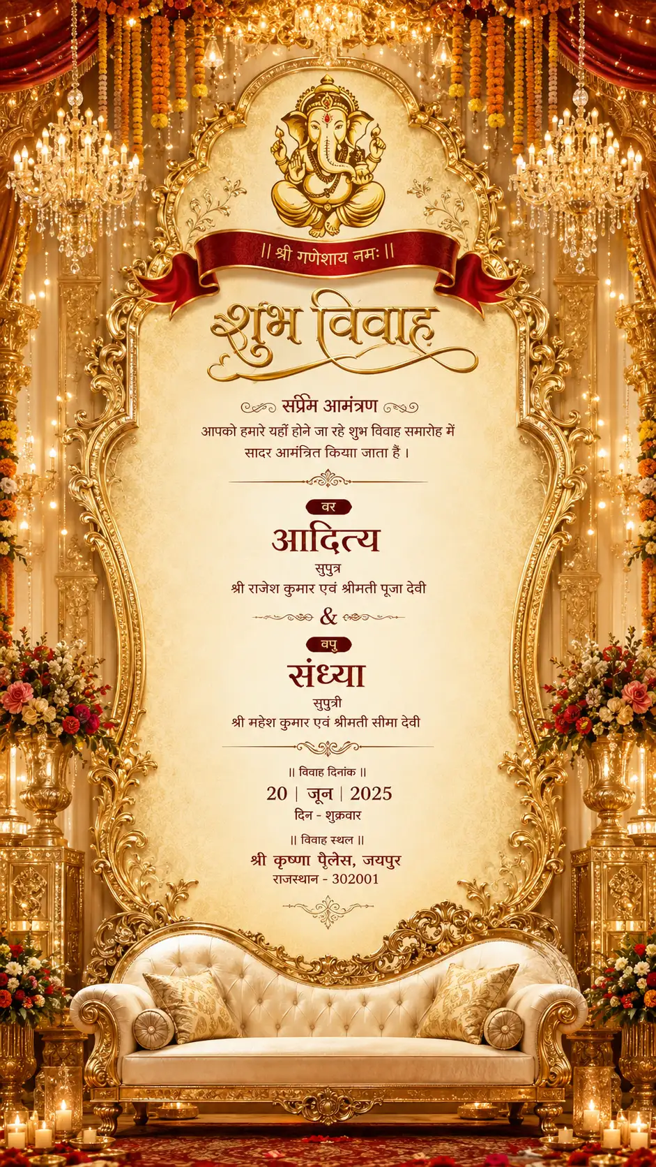 Vertical Wedding Card Mast 03